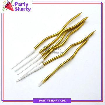 Twisty Birthday Candles Set of 6, Metallic Color Curly Candles For Birthday, Wedding, Anniversary and Event Decoration